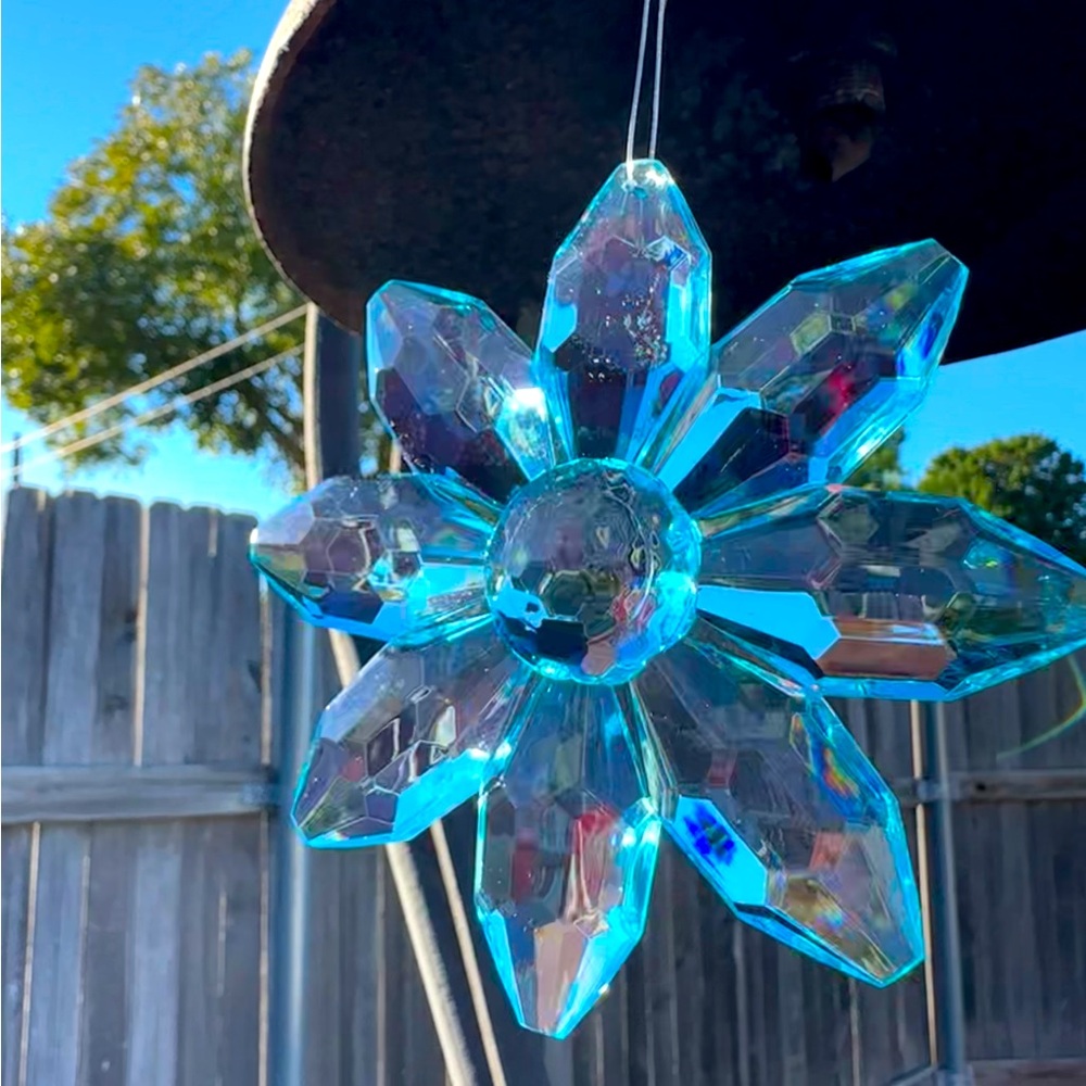Ganz Crystal Expressions Turquoise Sweet Bloom Crystal Sun Catcher - So Pretty!